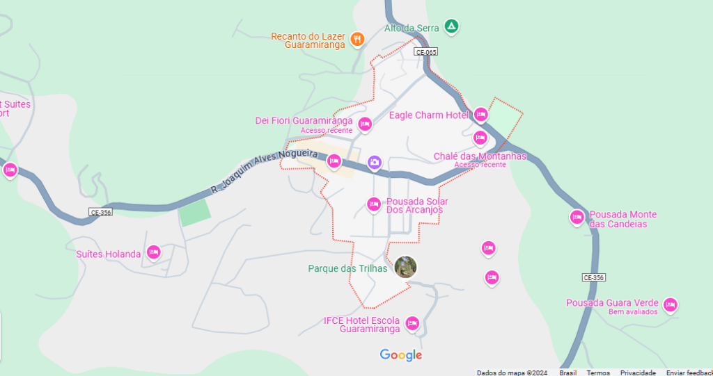 Onde fica Guaramiranga -4.26163796246297, -38.93268916113356